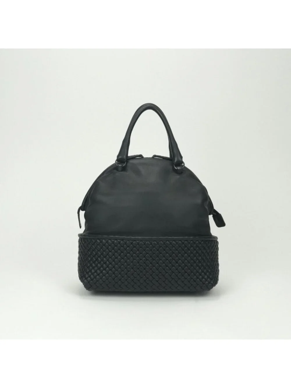 Bottega Veneta Intrecciato Tote Black Silver Handbag